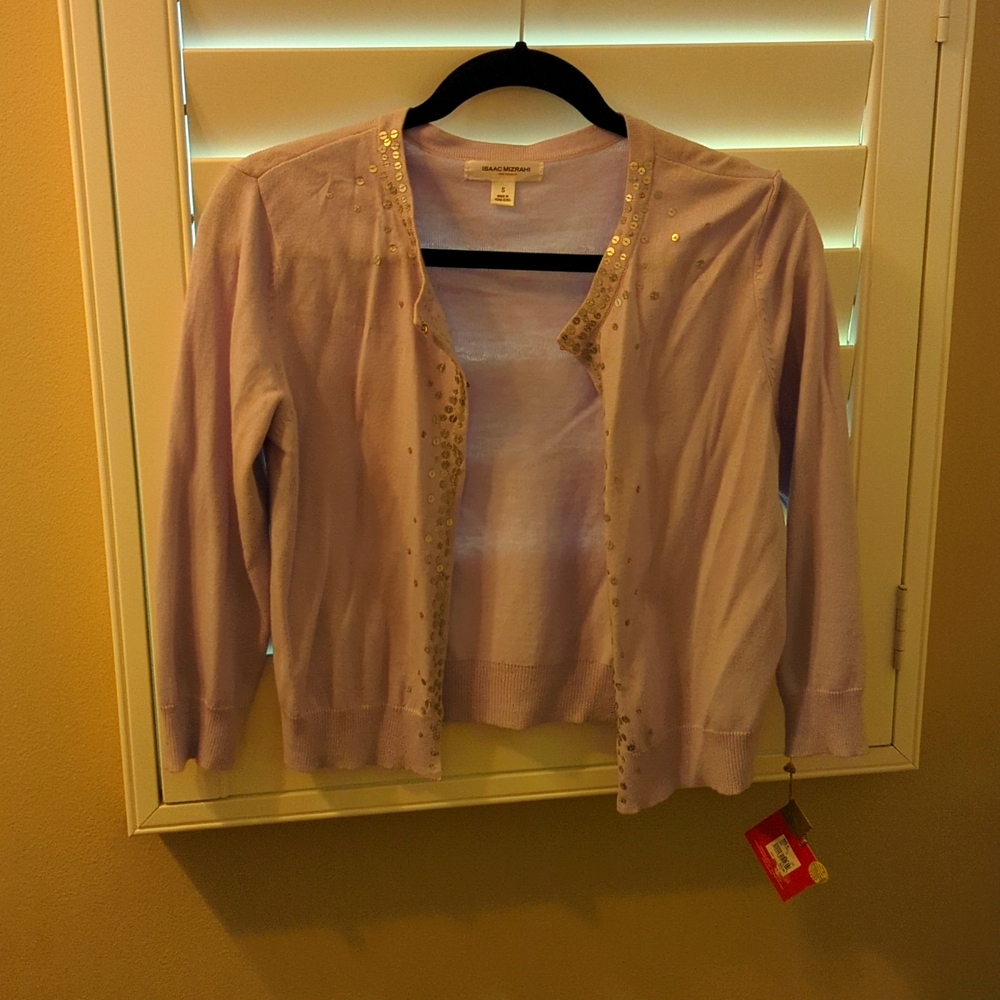 Isaac Mizrahi for target purple sequin cardigan new with tags
